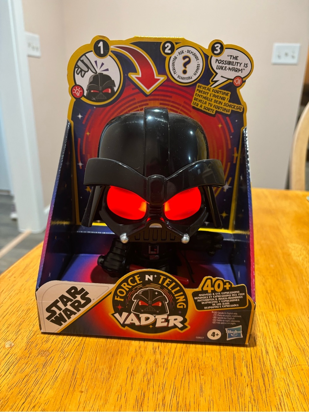 Star Wars Vader Figure with Glowing Red Eyes - Black